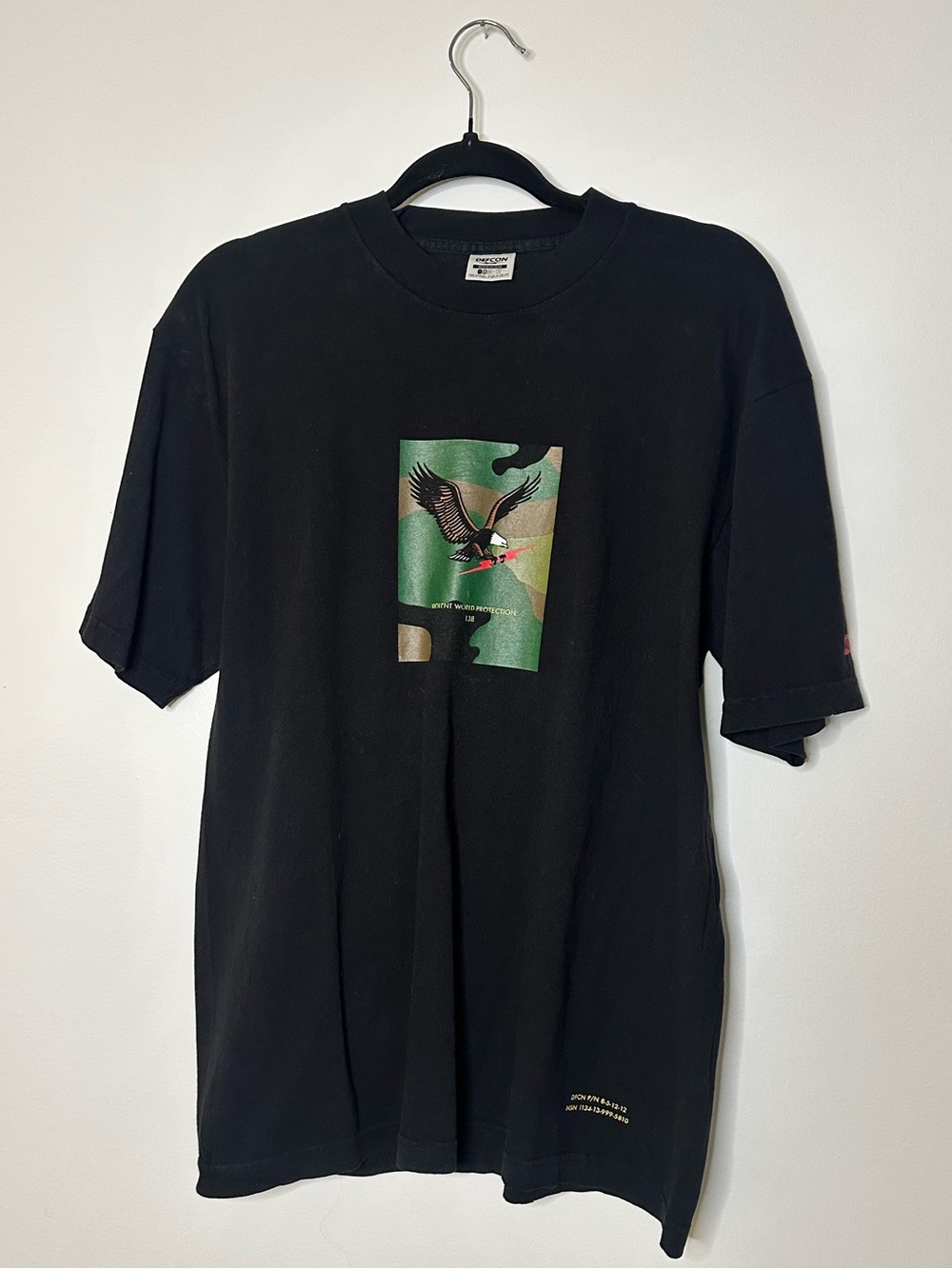 DEFCON Group “eagle” Violent World Protection Black Tee Size M